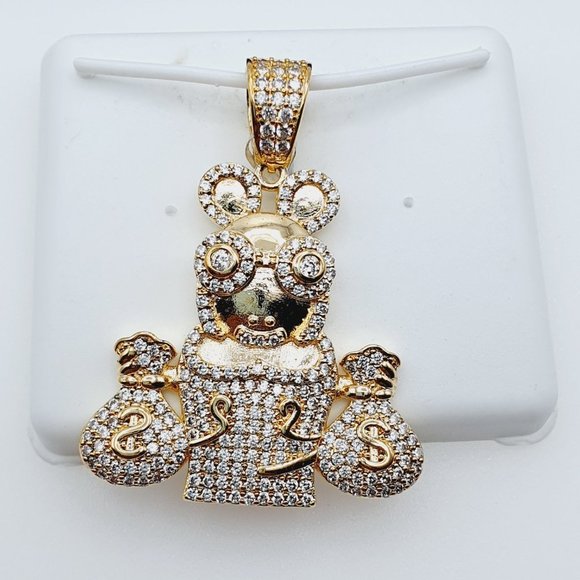 "14K Gold Plated Cubic Zircon Pendant, EVBRS361 - Picture 5 of 9